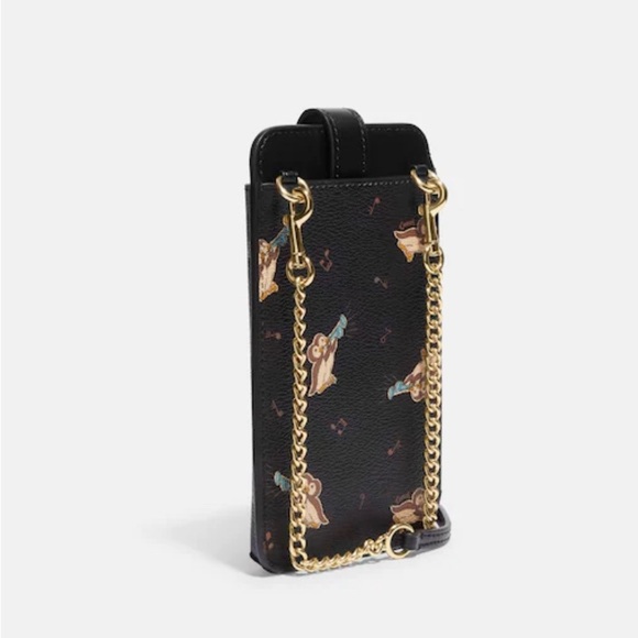 Authentic COACH Printed Penguins coated canvas/smooth leather phone/cards Crosby - Picture 9 of 11